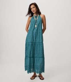 Vestido Longo em Laise com Amarração nas Costas