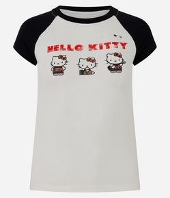 Camiseta Hello Kitty Raglan Estampa Frontal