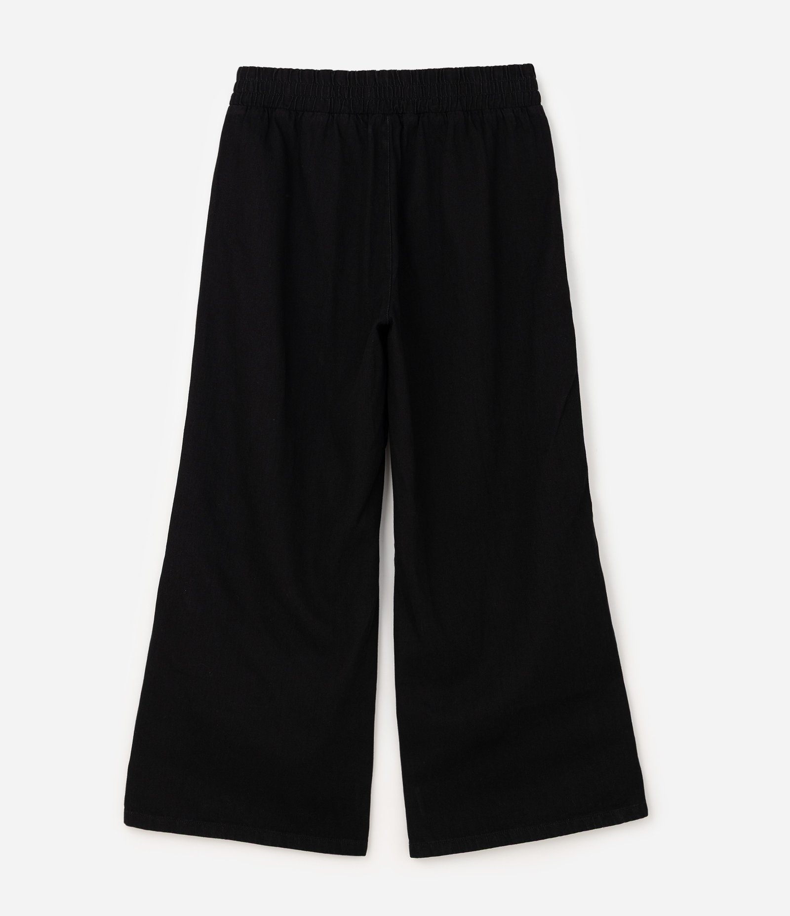 Calça Pantalona Esportiva em Jeans com Listras Laterais Curve & Plus Size Preto 7