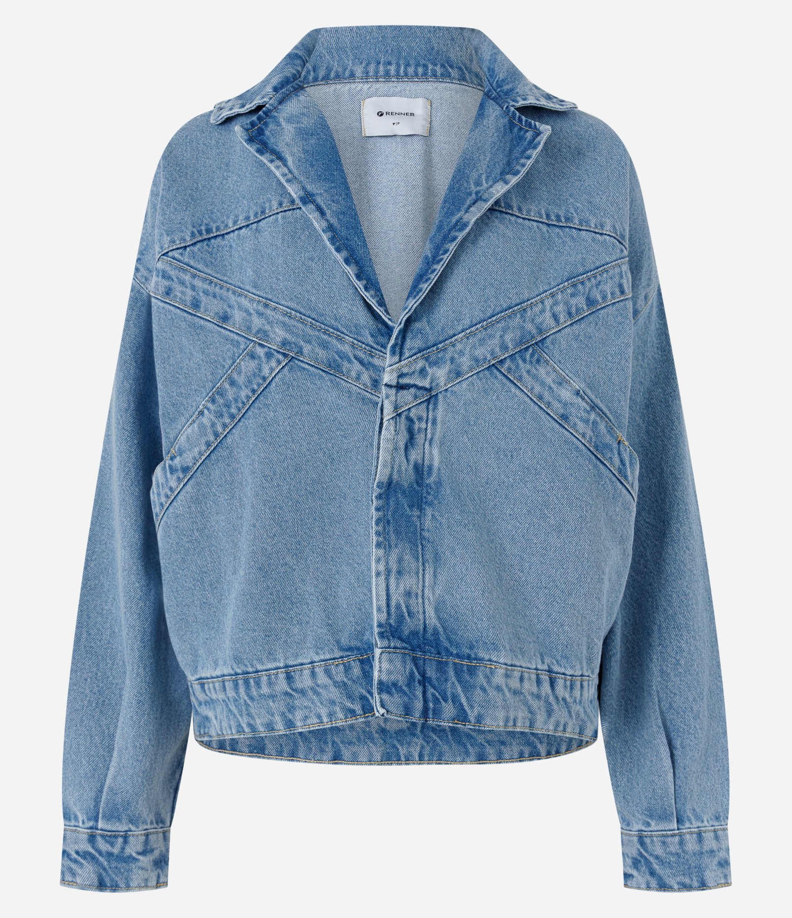 Jaqueta Oversized em Jeans com Recortes Azul 6