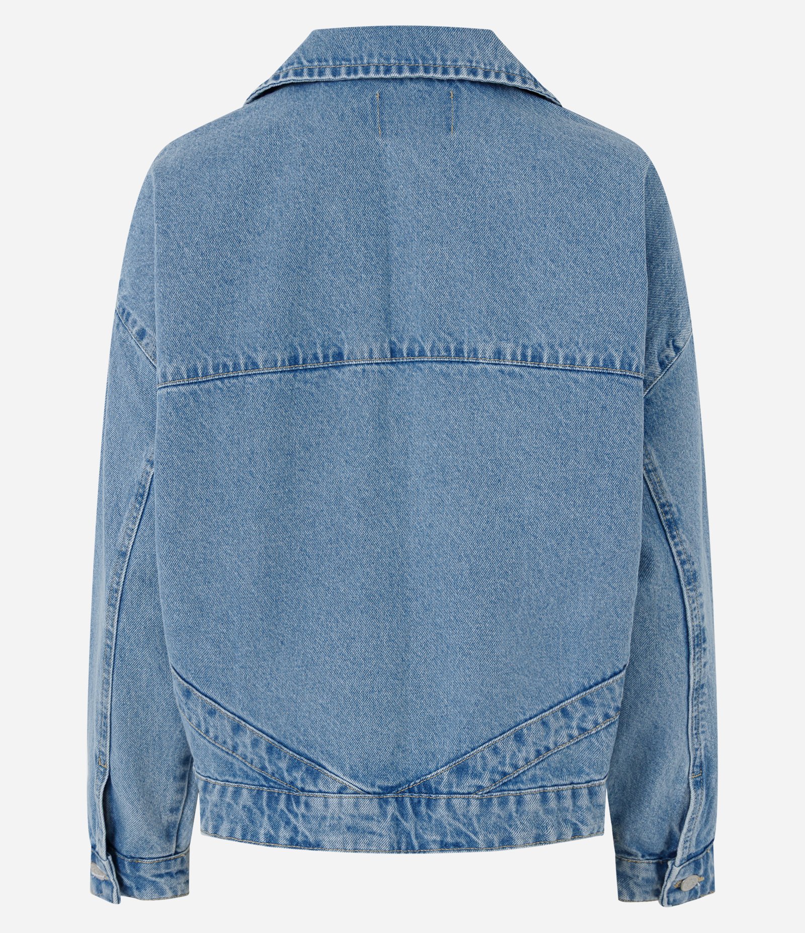 Jaqueta Oversized em Jeans com Recortes Azul 7