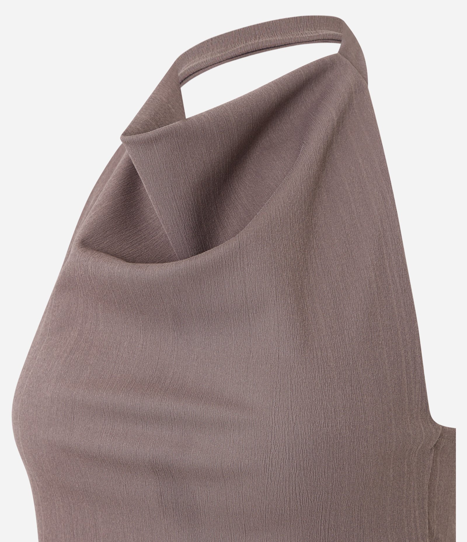 Blusa Frente Única em Bengaline Texturizado com Pontas Marrom 2