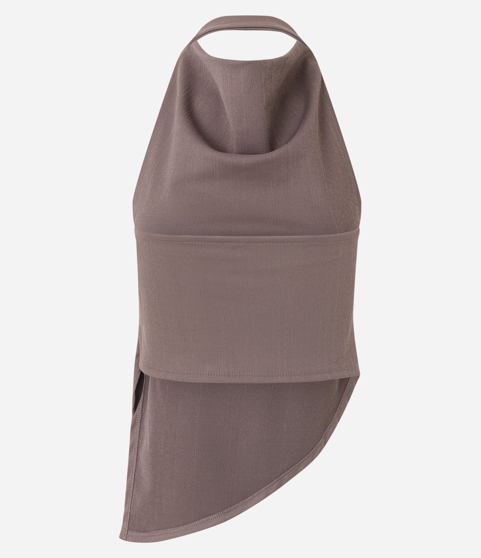 Blusa Frente Única em Bengaline Texturizado com Pontas Marrom 3