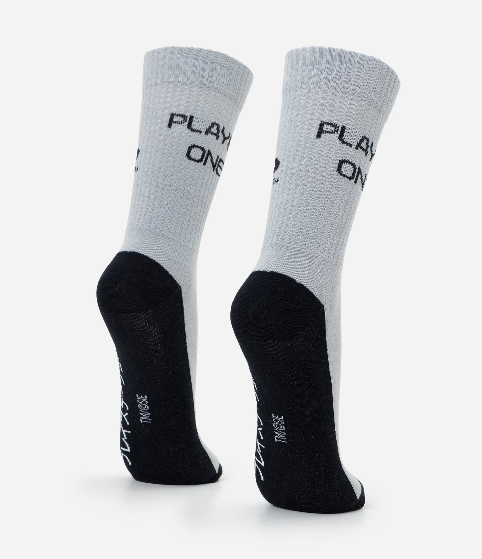 Meia Cano Alto em Algodão Estampa Playstation Player One Cinza 3