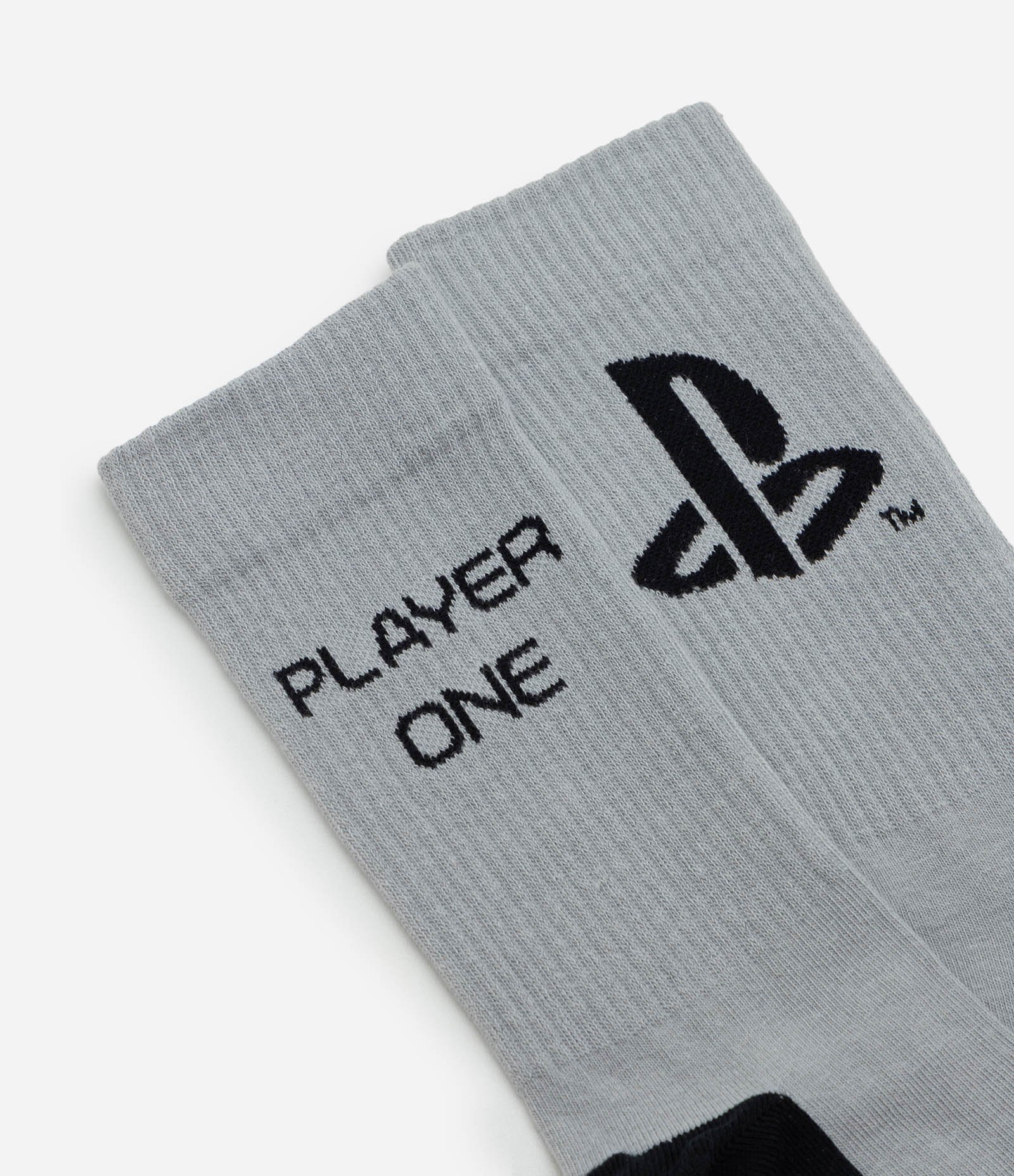 Meia Cano Alto em Algodão Estampa Playstation Player One Cinza 4
