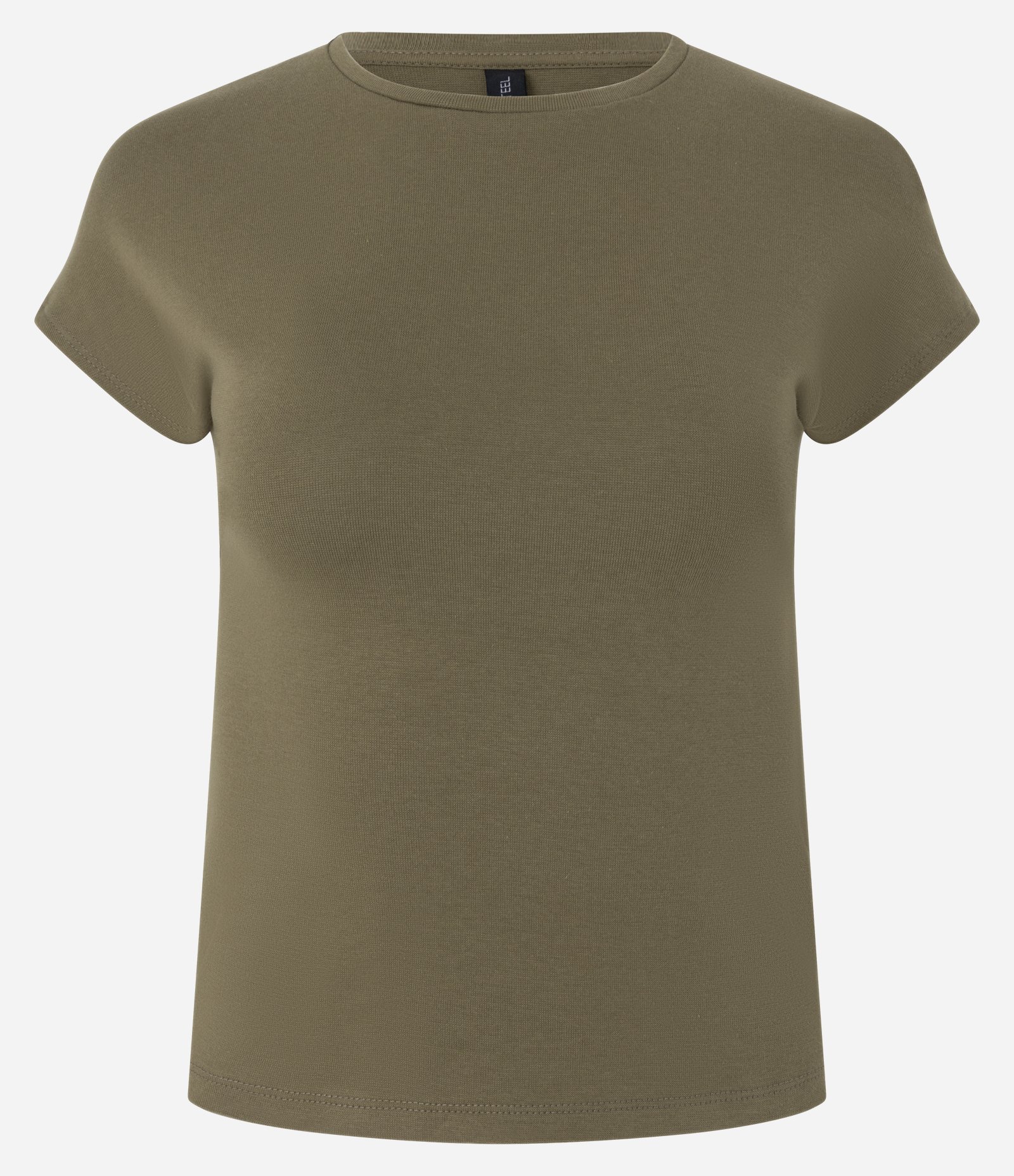 Blusa Básica em Ribana com Ombro Caído Verde 2