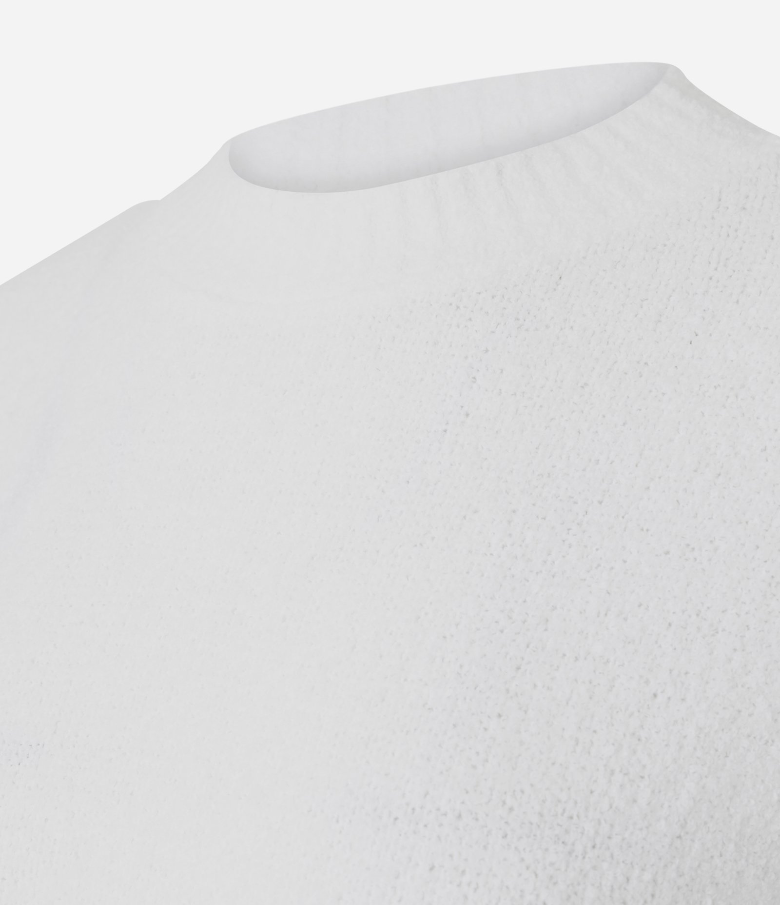 Suéter em Tricô com Barra Ondulada Branco 6