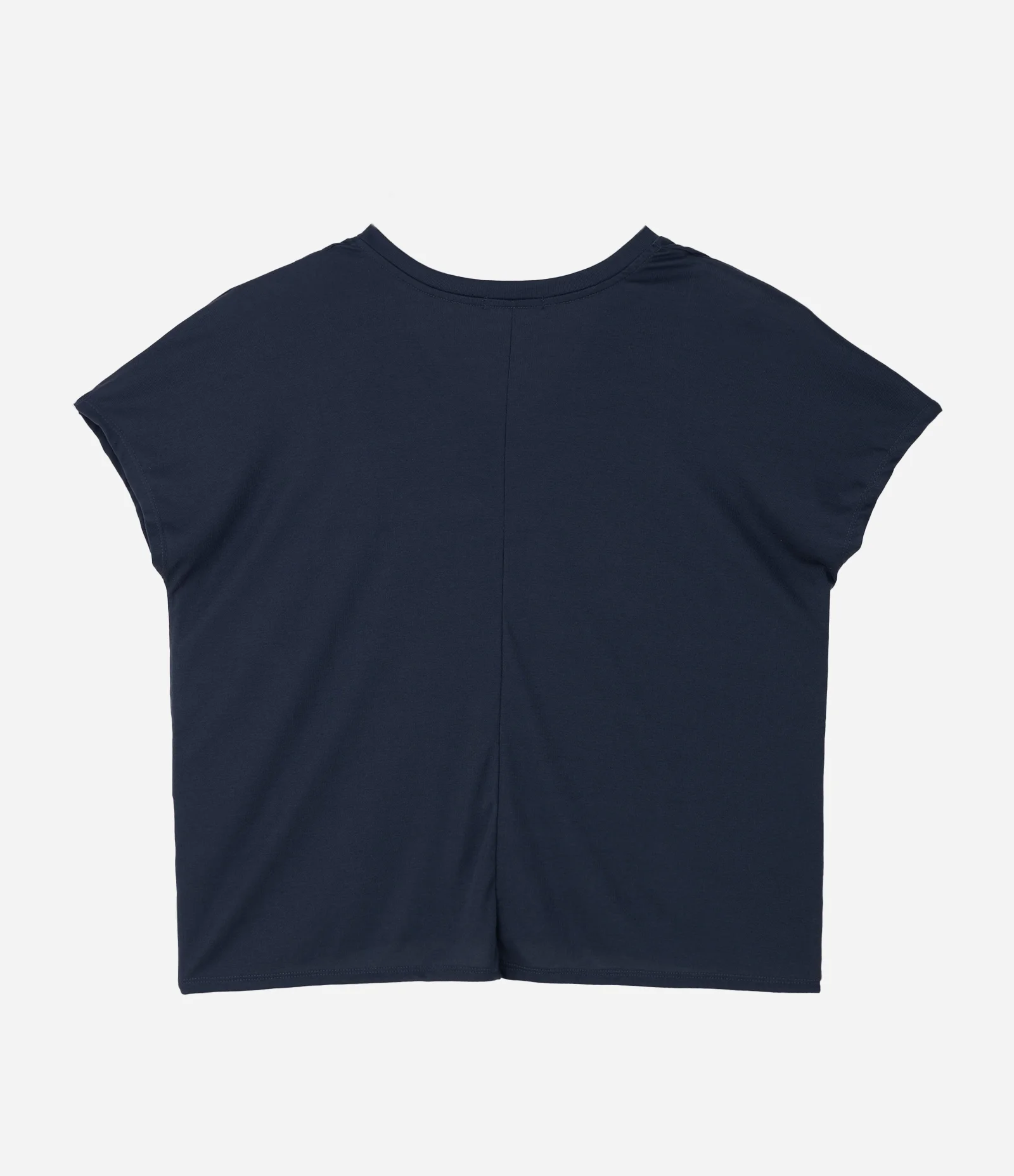 Blusa Básica em Ribana Gola V Curve & Plus Size Azul 2