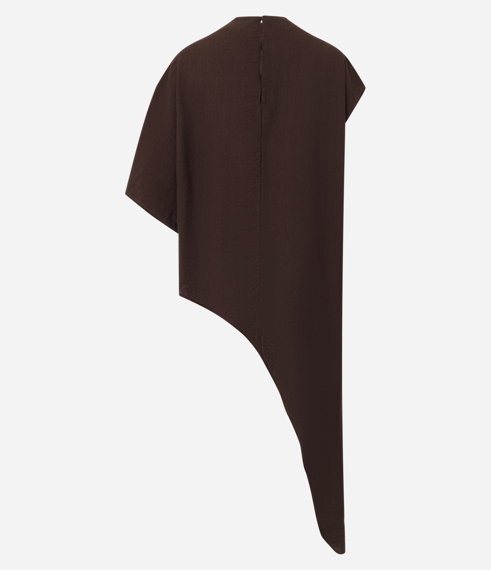 Blusa Ampla em Viscose com Barra Assimétrica Marrom 6