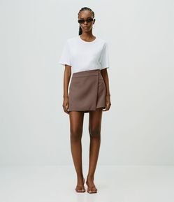 Short Saia Alfaiatado com Cós Assimétrico