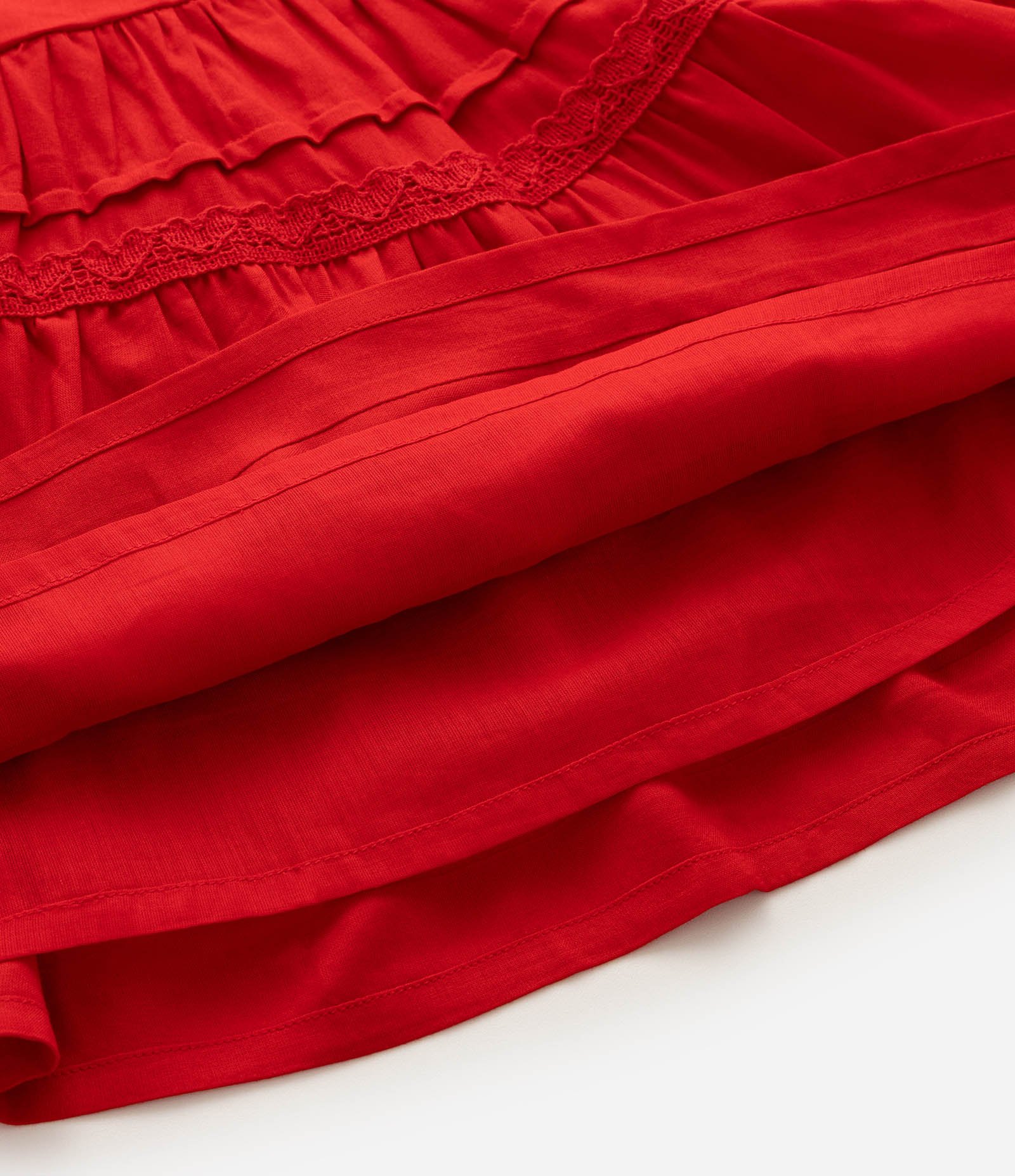 Vestido Plano Infantil Em Viscose Sem Manga - 1 a 6 Anos Vermelho 4