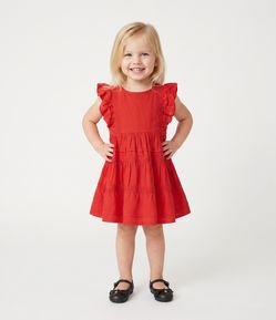 Vestido Plano Infantil Em Viscose Sem Manga - 1 a 6 Anos