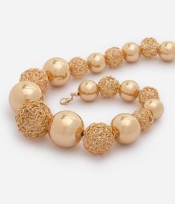 Colar Maxi em Metal com Esferas Grandes