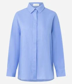 Camisa Oversized em Linho com Vista Escondida