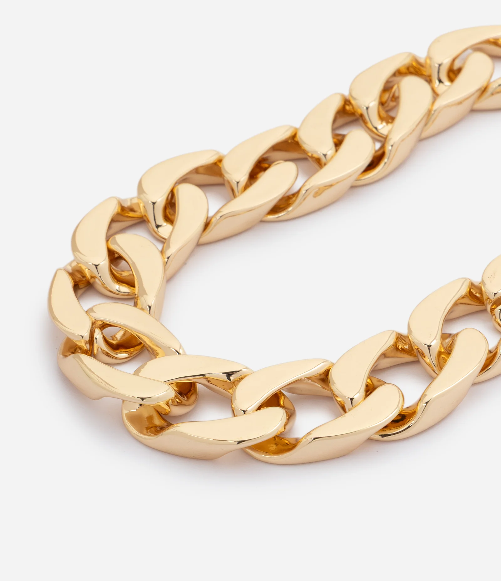 Colar Maxi com Elos Largos Entrelaçados em Metal Dourado 2