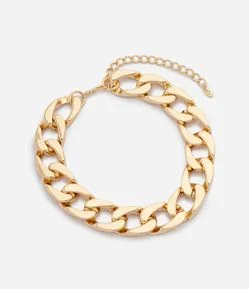 Colar Maxi com Elos Largos Entrelaçados em Metal