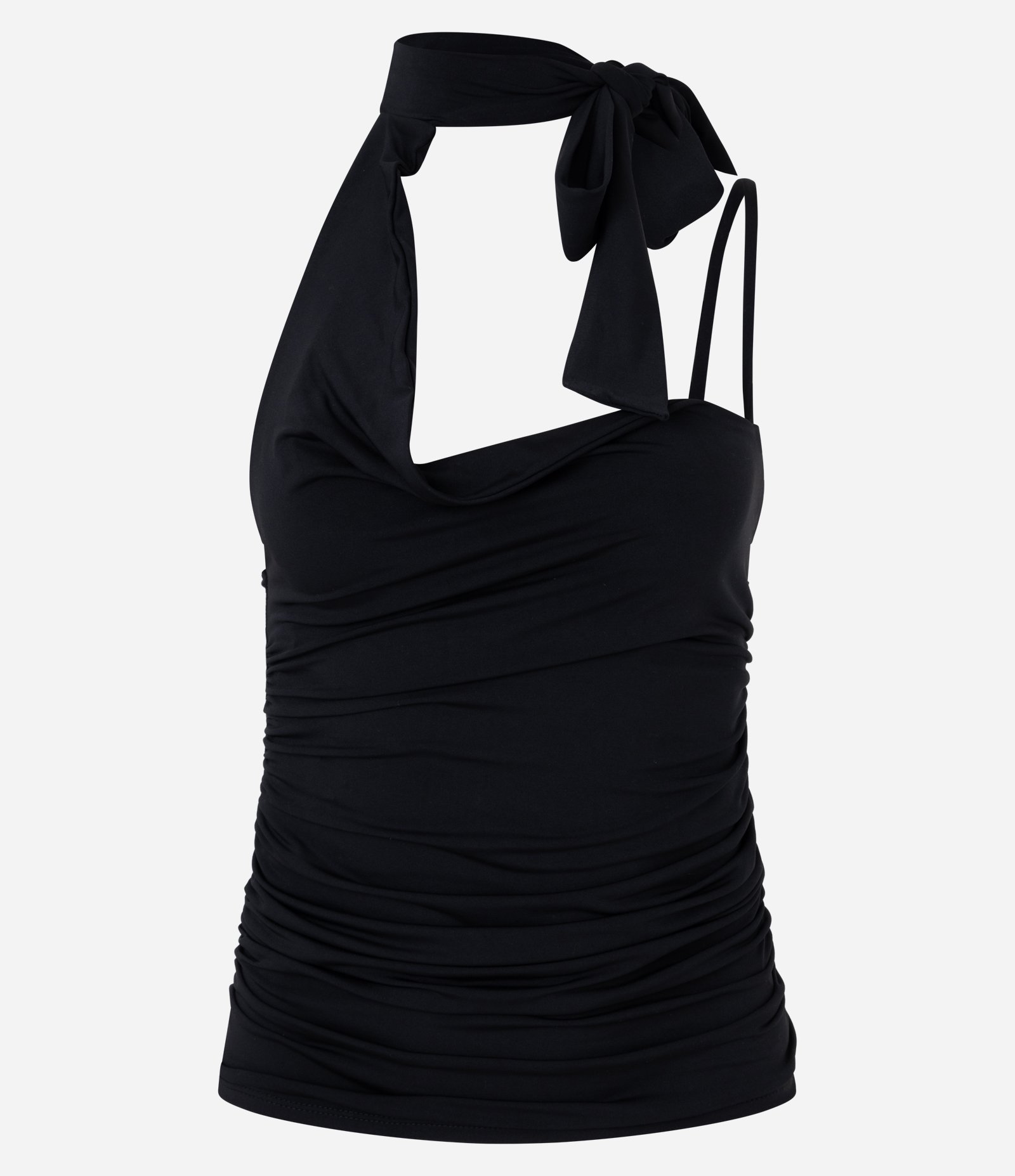 Blusa de Alcinha com Decote Degagê e Gola Lenço Preto 5