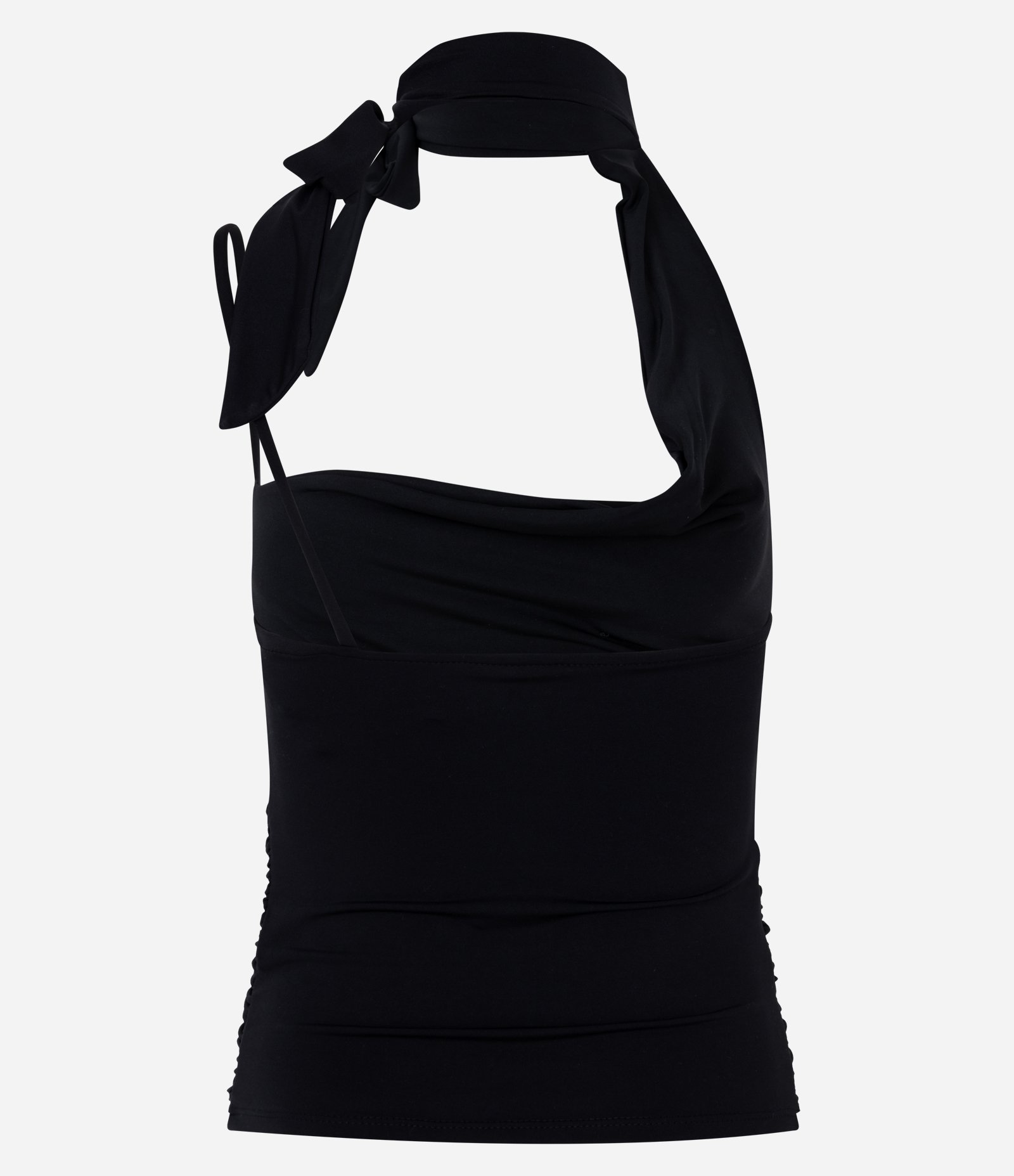 Blusa de Alcinha com Decote Degagê e Gola Lenço Preto 6