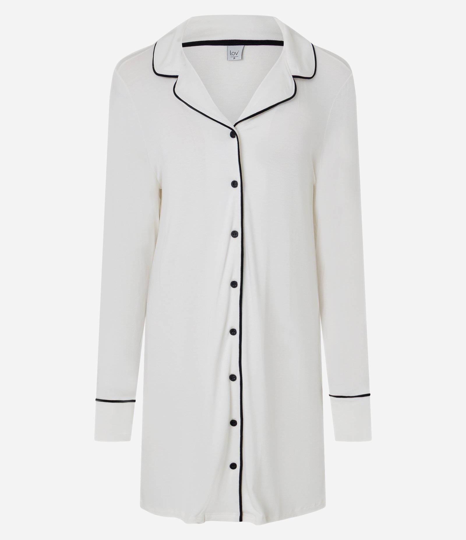 Camisola Americana em Viscolycra com Detalhes Contrastantes Branco 3