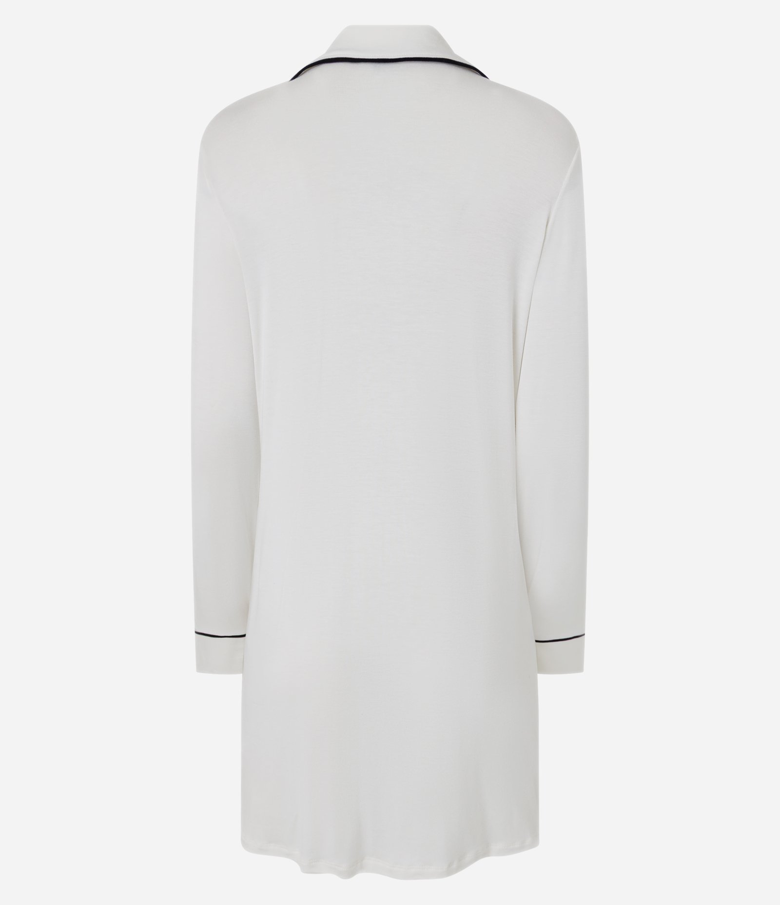 Camisola Americana em Viscolycra com Detalhes Contrastantes Branco 4