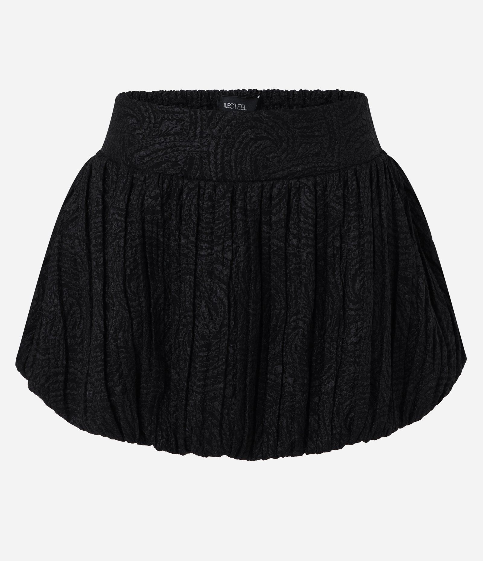 Minissaia Balonê com Textura em Jacquard Preto 1