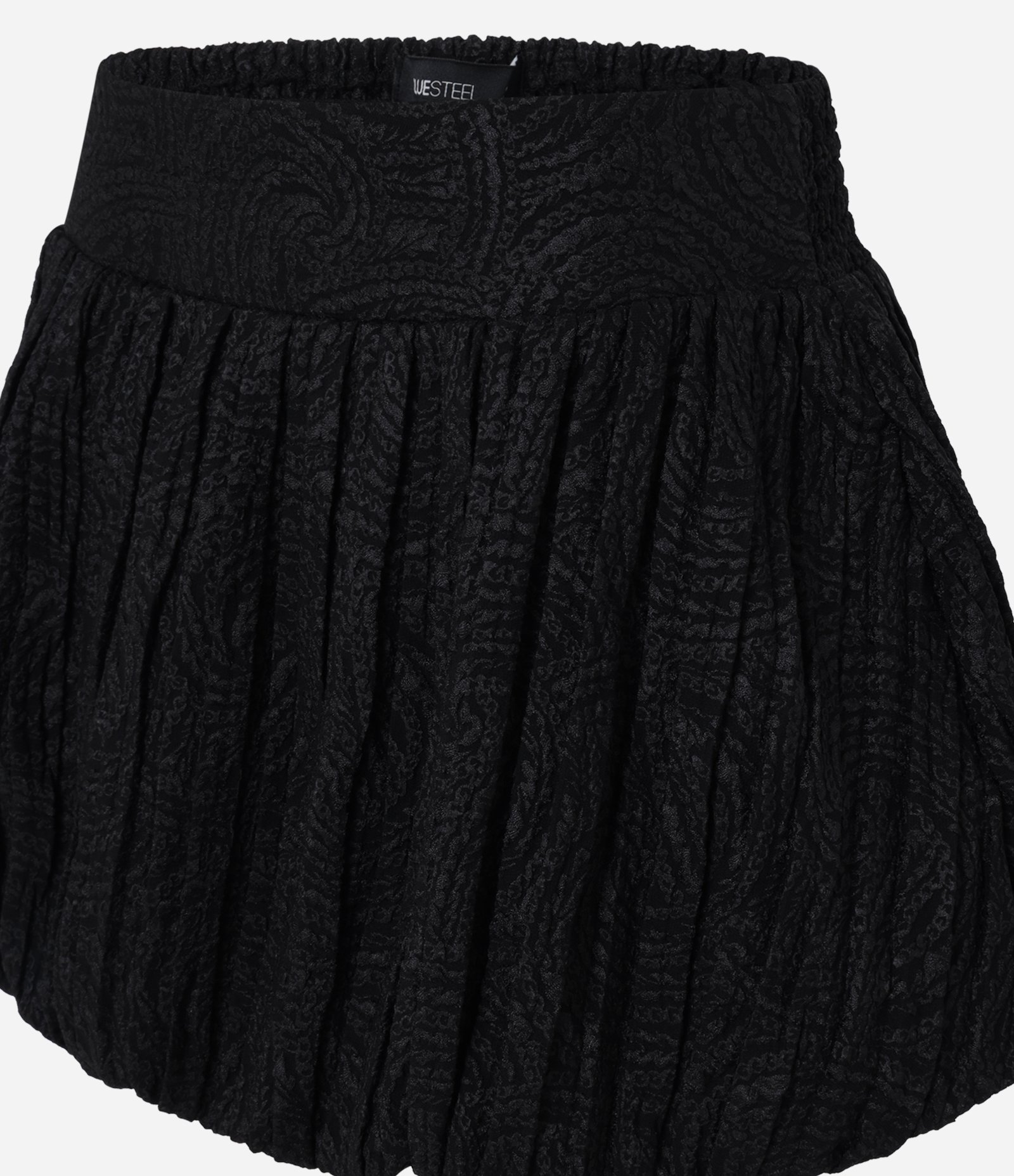 Minissaia Balonê com Textura em Jacquard Preto 2