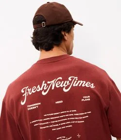 Camiseta Oversized Lettering Fresh New Time
