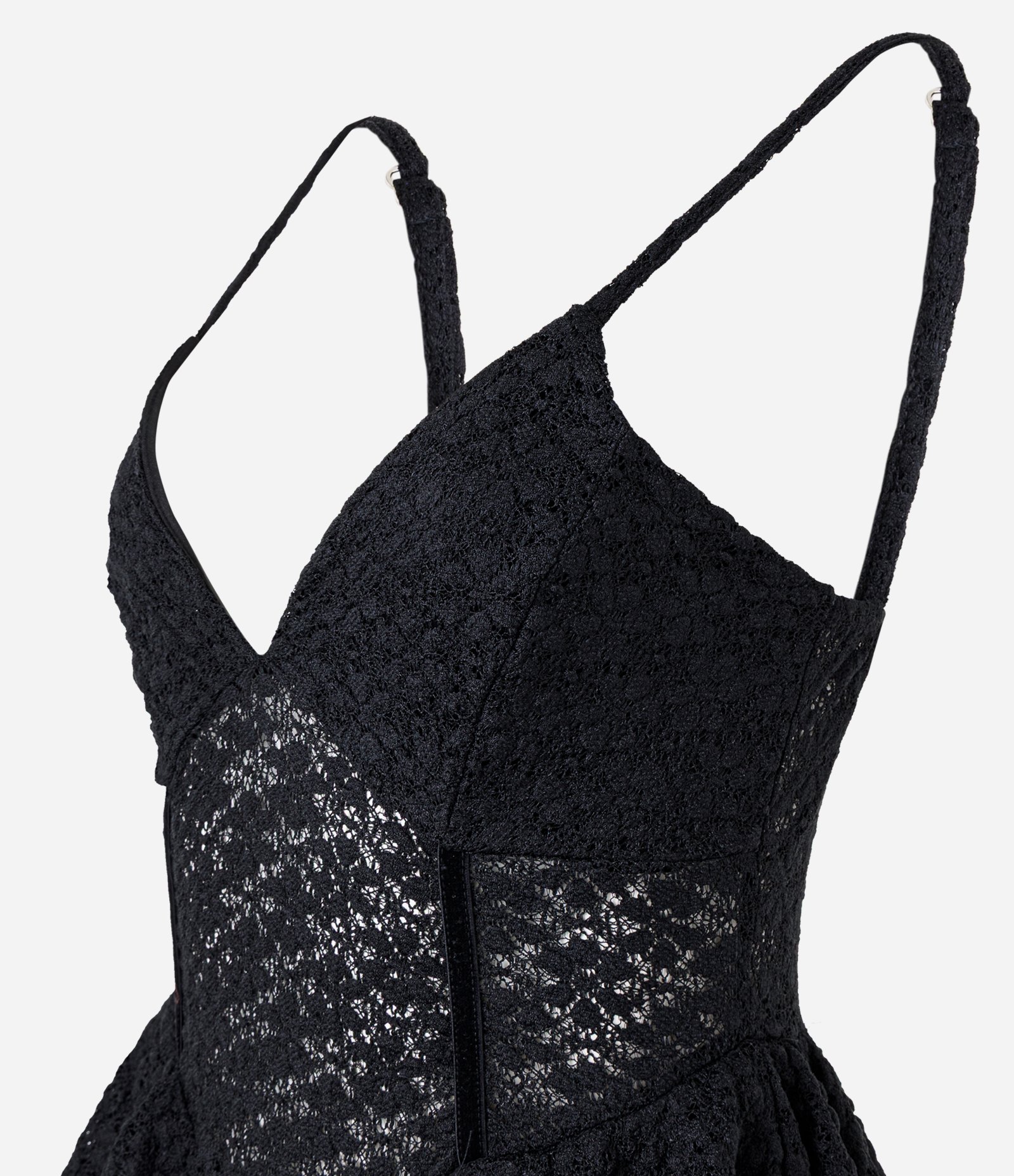 Body de Alcinha em Renda com Decote V e Detalhe Peplum na Cintura Preto 6