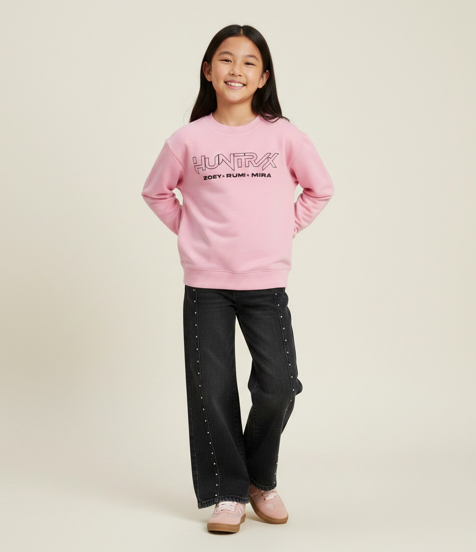 Casaco Infantil Huntrix Guerreiras do K-Pop – Tam 5 a 14 Anos Rosa