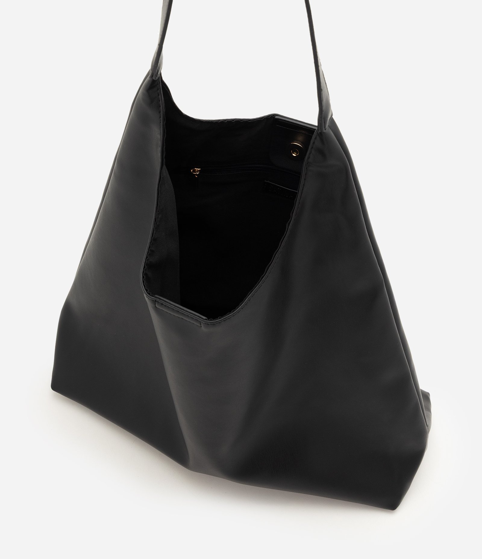 Bolsa Hobo Grande em PU com Alça Longa Preto 5