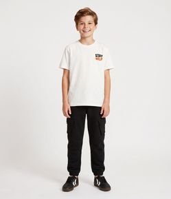Calca Infantil Em Cotton Com Bolso Lateral - Tam 5 a 16 anos