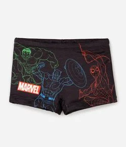 Sunga Infantil Marvel Estampa Personagens - Tam 3 a 10 Anos