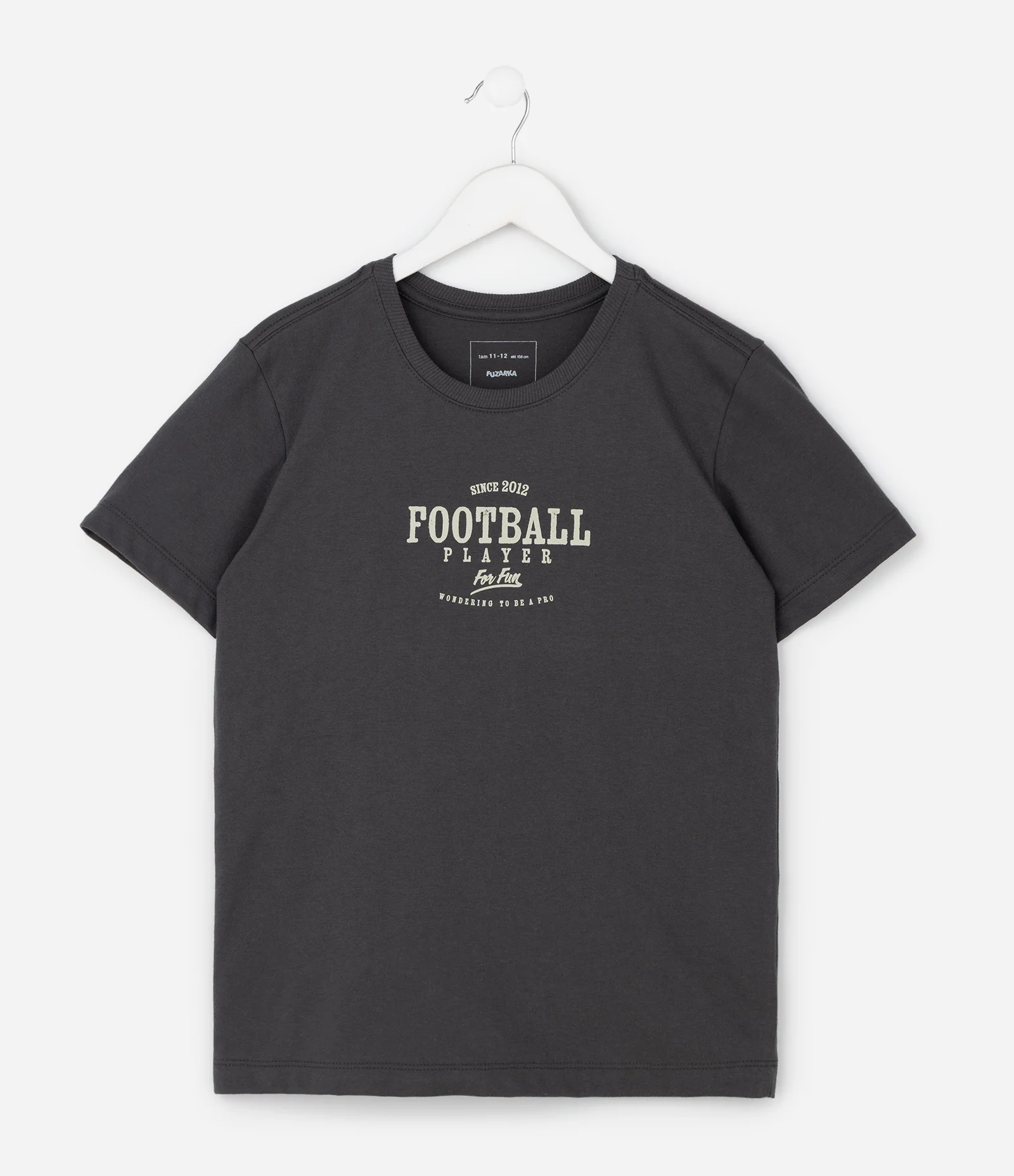 Camiseta Infantil Esportiva com Estampa Football Player – Tam 5 a 14 Anos Cinza Chumbo 1