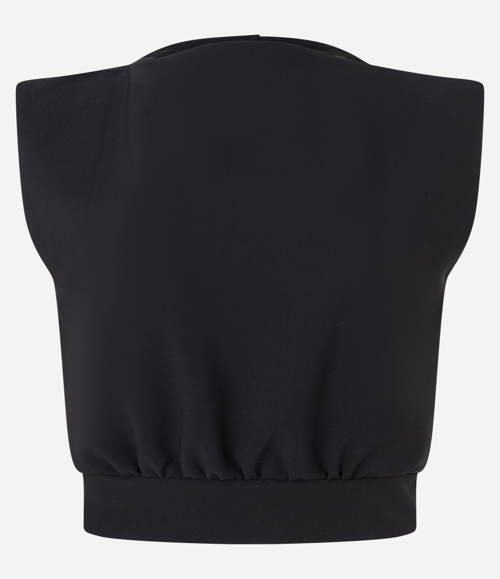 Blusa Curta Alfaiatada com Recorte Traseiro Preto 6