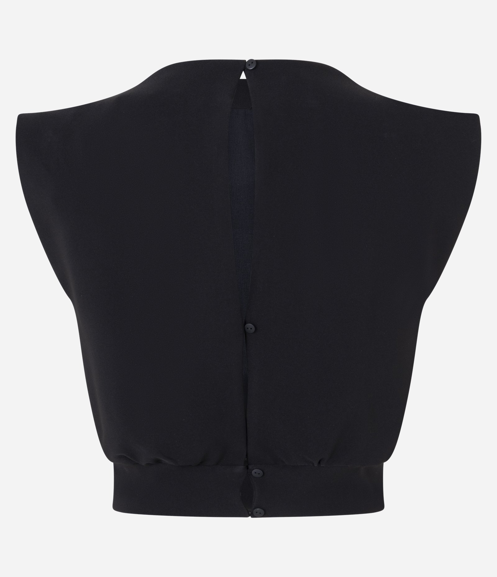 Blusa Curta Alfaiatada com Recorte Traseiro Preto 7