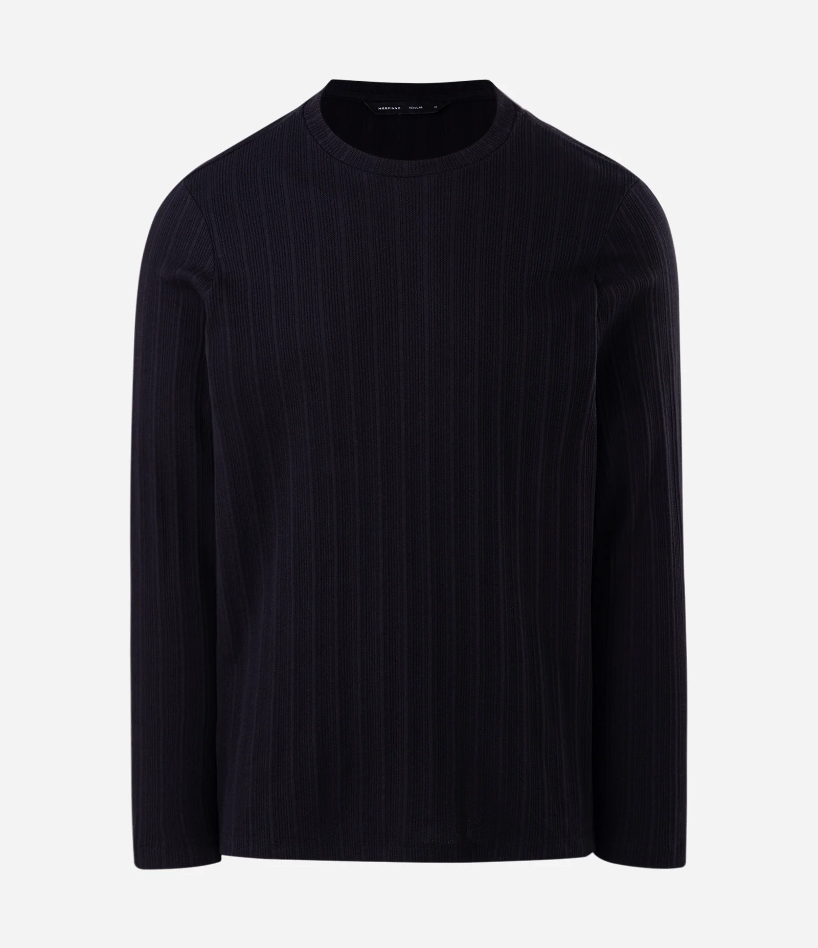Camiseta Regular em Algodão com Textura Preto 5