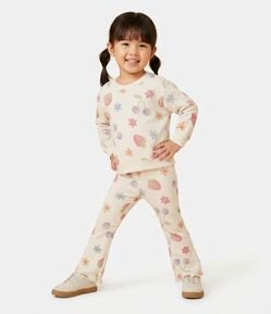 Conjunto Moletom Comfort com Calça Flare Infantil - Tam 1 a 6 Anos