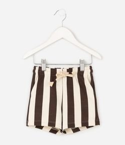 Bermuda Infantil Listrada em Cotton com Cordão – Tam 1 a 6 Anos