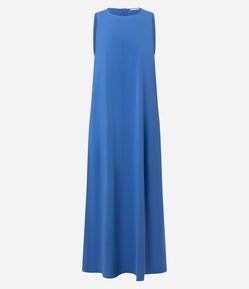 Vestido Midi com Decote Redondo