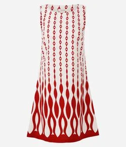 Vestido Curto em Viscolinho com Desenho Geométrico