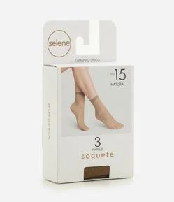 Kit 03 Pares Meias Cano Baixo Fio 15 Selene