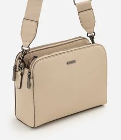 Bolsa Transversal Média em PU com Alça Ajustável