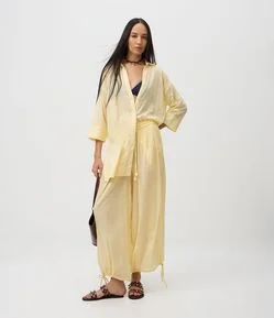 Calça Aladim em Algodão com Barra Ajustável