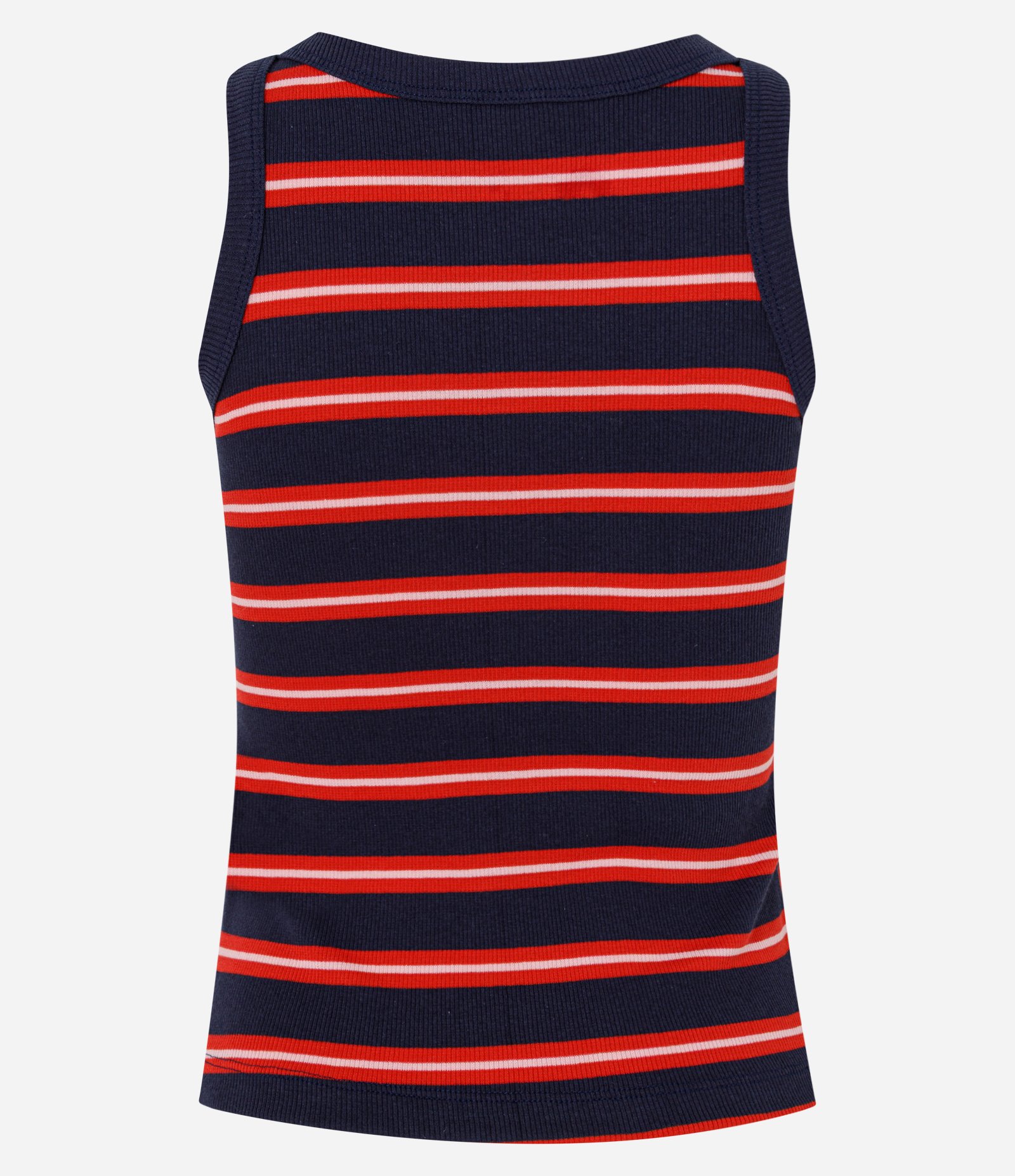 Blusa Listrada em Algodão com Viés Constrastante Azul Marinho 4