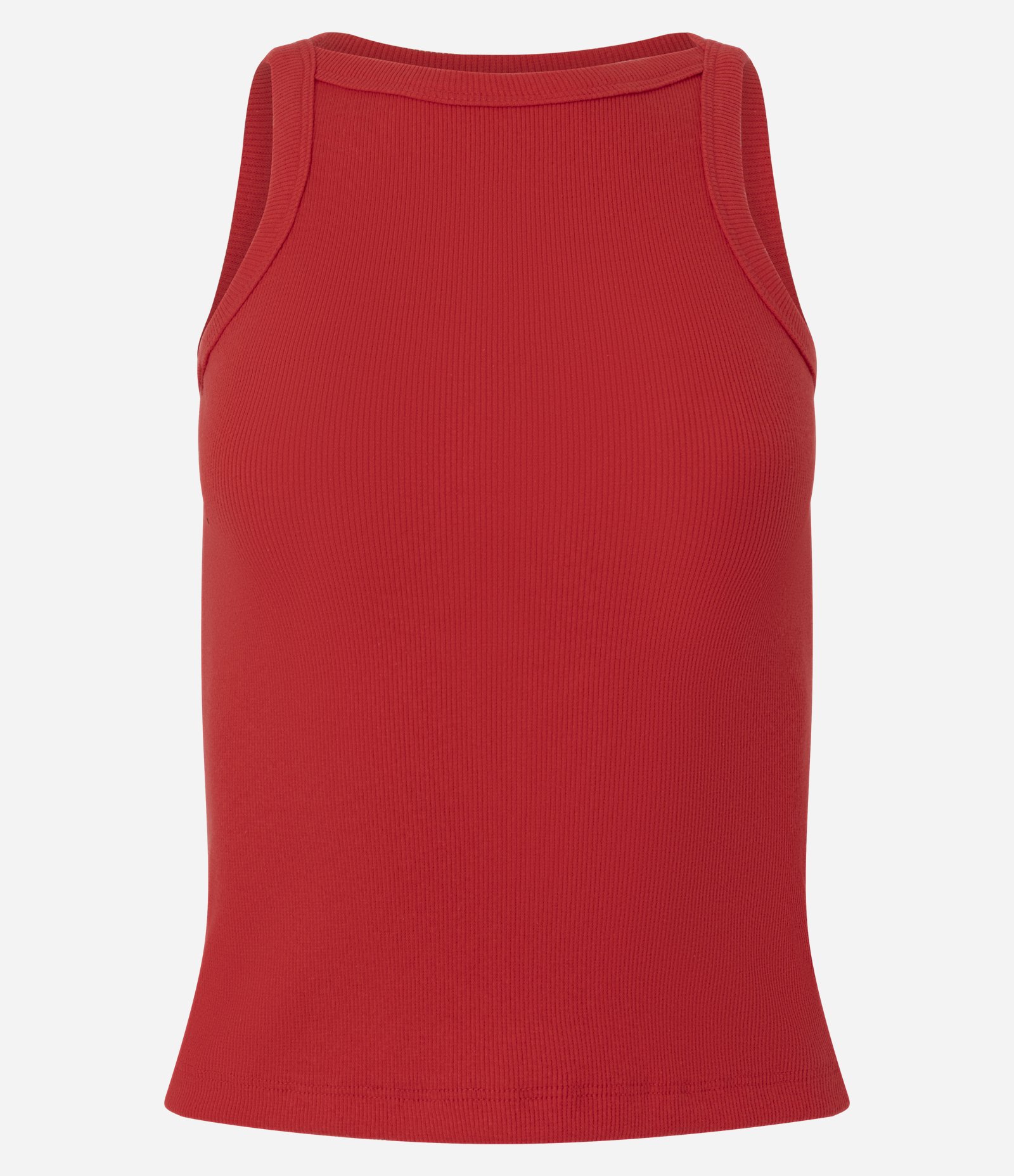 Blusa Regata Canelada em Ribana de Algodão Vermelho 3