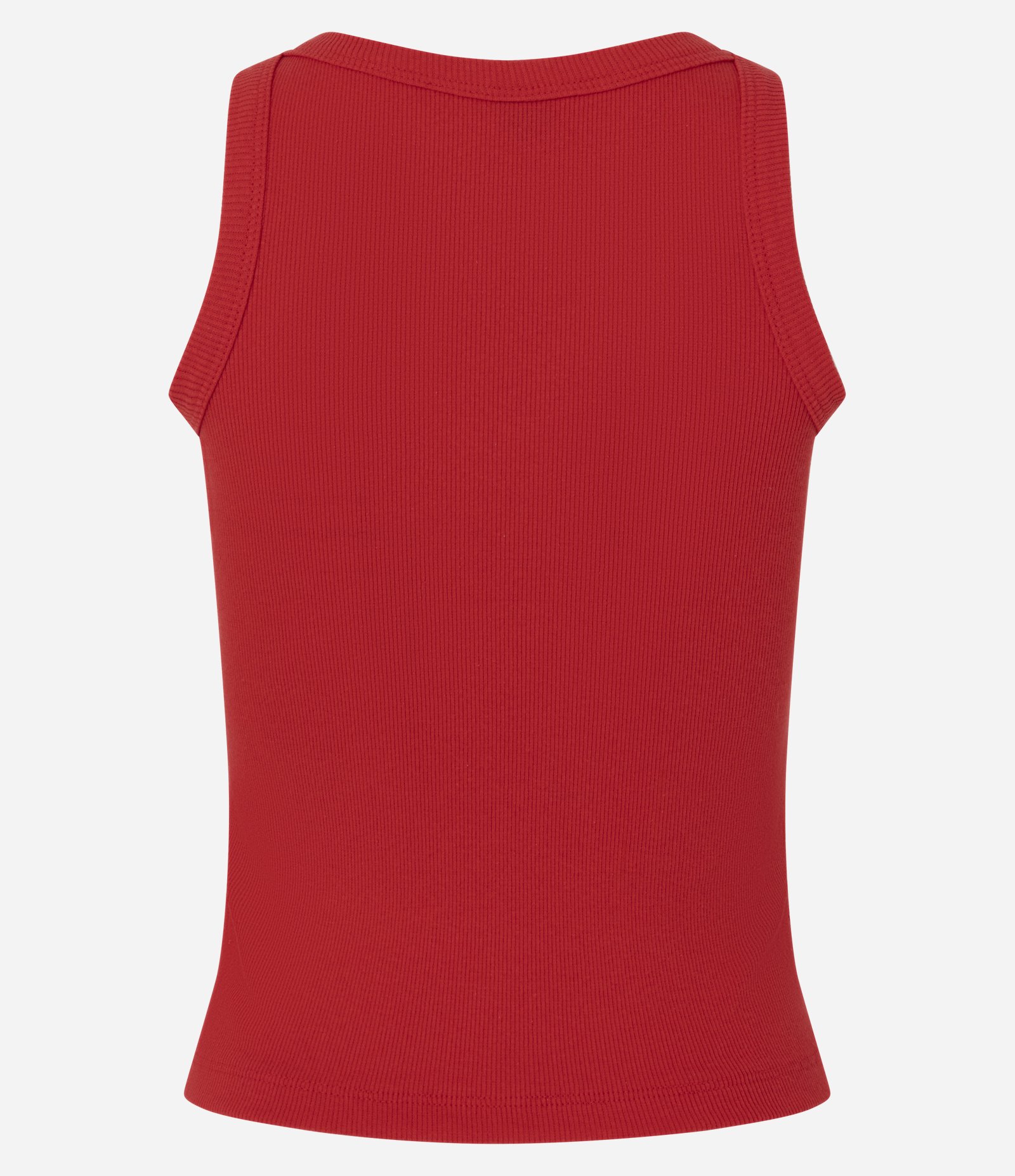 Blusa Regata Canelada em Ribana de Algodão Vermelho 5