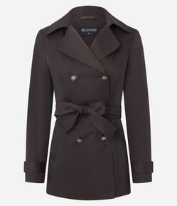 Casaco Trench Coat Alfaiatado com Detalhes Acetinados