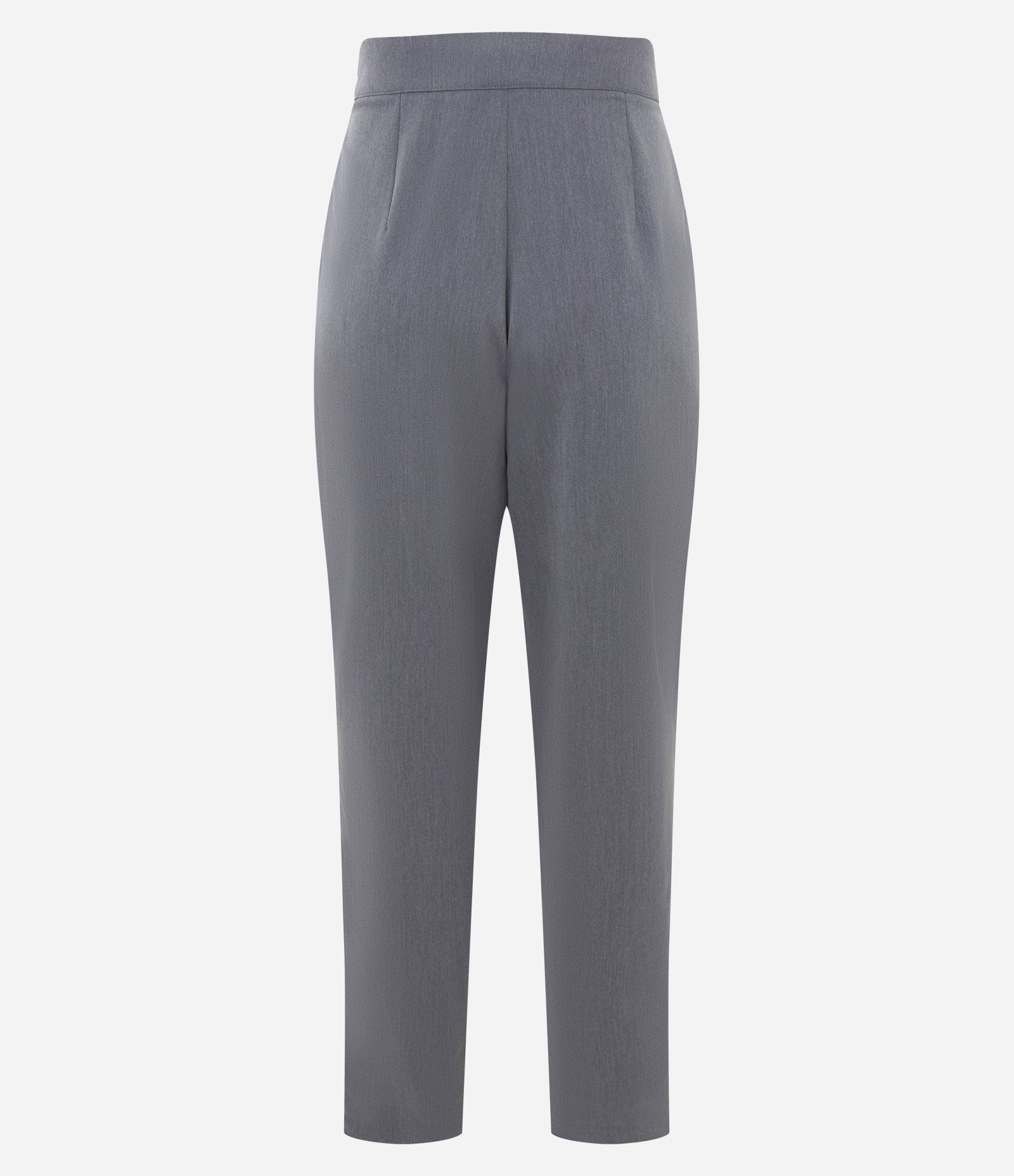 Calça Alfaiatada de Cintura Média com Detalhes Plissados Cinza 6