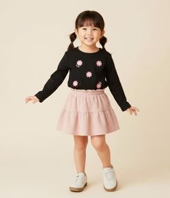 Camiseta Infantil Slim com Estampa Floral – Tam 1 a 6 Anos