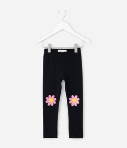 Calça Infantil Legging com Flores nos Joelhos – Tam 1 a 6 Anos